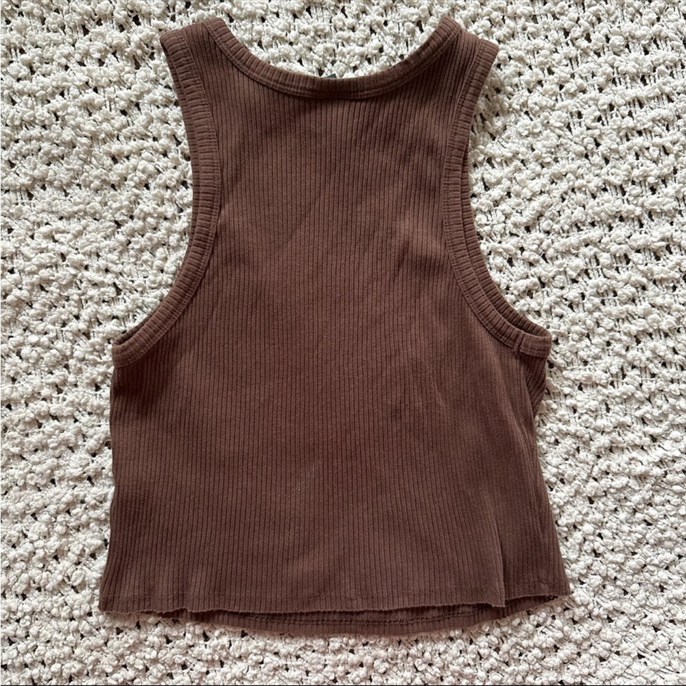 🤎 Wild Fable High Neck Cropped Rib Tank Top 🤎 - Picture 3 of 4